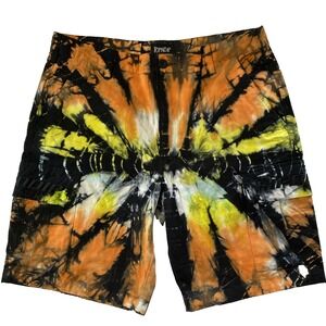 RIPNDIP  Men's Size 34 Tie Dye Multicolor Cargo Shorts Streetwear Edgy Vibrant
